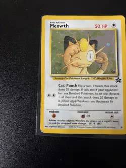 Pokemon TCG Meowth Black Star Promo 10 Holo Card Vintage WOTC GB - Image 3