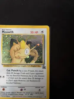Pokemon TCG Meowth Black Star Promo 10 Holo Card Vintage WOTC GB - Image 5