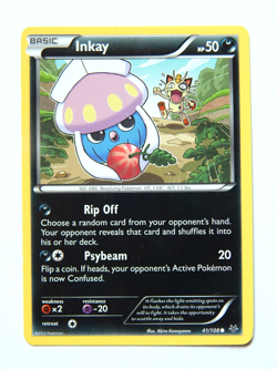 Inkay 41/108 (LP, Pokemon Card, Roaring Skies, 2015, Darkness, Common) - Image 1