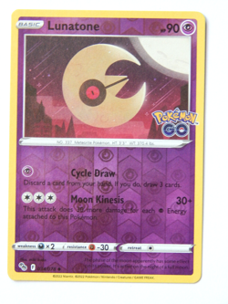 Lunatone 034/078 (NM, Pokemon Card, Pokemon Go, 2022, Psychic, Reverse Holo) - Image 1