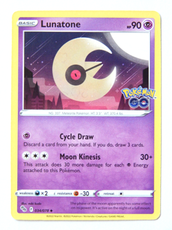 Lunatone 034/078 (NM, Pokemon Card, Pokemon Go, 2022, Psychic, Uncommon) - Image 1
