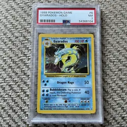 Pokemon Card Game Gyarados Holo Base Set Unlimited 6/102 PSA 7 NM 1999 Vintage - Image 1