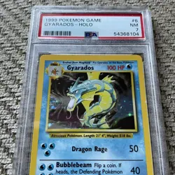 Pokemon Card Game Gyarados Holo Base Set Unlimited 6/102 PSA 7 NM 1999 Vintage - Image 2