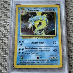 Pokemon Card Game Gyarados Holo Base Set Unlimited 6/102 PSA 7 NM 1999 Vintage - Image 3