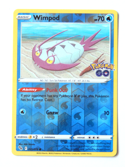 Wimpod 025/078 (NM, Pokemon Card, Pokemon Go, 2022, Water, Reverse Holo) - Image 1