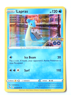 Lapras 023/078 (NM, Pokemon Card, Pokemon Go, 2022, Water, Holo Rare) - Image 1