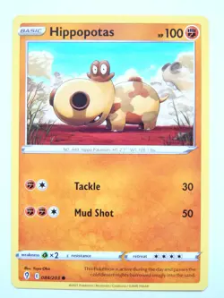 Hippopotas 084/203 (NM, Pokemon Card, Evolving Skies, 2021, Fighting, Common) - Image 1