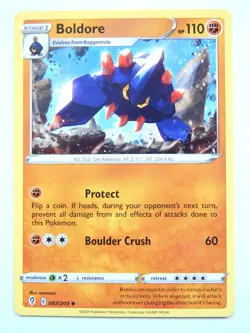 Boldore 087/203 (NM, Pokemon Card, Evolving Skies, 2021, Fighting, Uncommon) - Image 1
