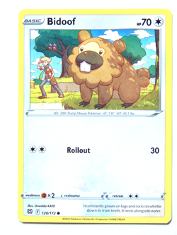 Bidoof 120/172 (NM, Pokemon Card, Brilliant Stars, 2022, Colorless, Common) - Image 1
