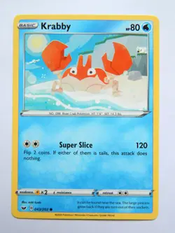 Krabby 043/202 (NM, Pokemon Card, Sword & Shield, 2020, Water, Common) - Image 1