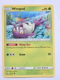 Wimpod 16/147 (NM, Pokemon Card, Burning Shadows, 2017, Grass, Common) - Image 1