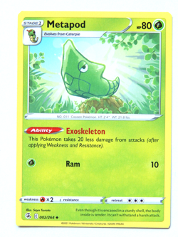 Metapod 002/264 (NM, Pokemon Card, Fusion Strike, 2021, Grass, Uncommon) - Image 1