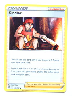 Kindler 143/172 (NM, Pokemon Card, Brilliant Stars, 2022, Supporter, Uncommon) - Image 1