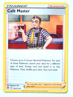 Cafe Master 133/172 (NM, Pokemon Card, Brilliant Stars, Supporter, Uncommon) - Image 1