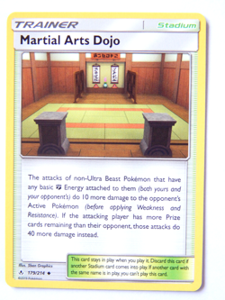 Martial Arts Dojo 179/214 (NM, Pokemon Card, Unbroken Bonds, Stadium, Uncommon) - Image 1