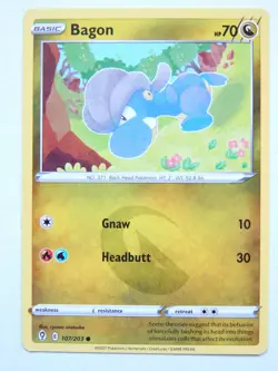 Bagon 107/203 (NM, Pokemon Card, Evolving Skies, 2021, Dragon, Common) - Image 1