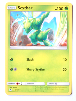 Scyther 5/68 (NM, Pokemon Card, Hidden Fates, 2019, Grass, Uncommon) - Image 1
