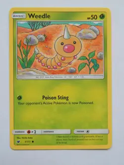 Weedle 1/111 (NM, Pokemon Card, Crimson Invasion, 2017, Grass, Common) - Image 1