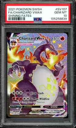 PSA 10 GEM MINT Charizard VMAX SV107/SV122 Shining Fates 2021 Pokemon Card - Image 1