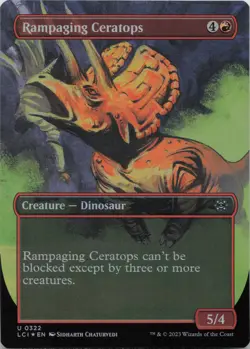 Rampaging Ceratops (Borderless) - FOIL - U The Lost Caverns of Ixalan 322 - MTG - Image 1