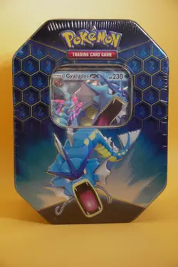 Pokemon TCG Hidden Fates Gyarados GX Tin NEW & Factory Sealed 4x Booster Packs - Image 1