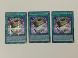 Yugioh Shining Sarcophagus x 3 - 1st Edition Starlight Rare NM - Free Holo - Image 1