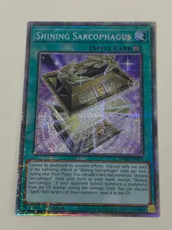 Yugioh Shining Sarcophagus x 3 - 1st Edition Starlight Rare NM - Free Holo - Image 2