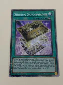 Yugioh Shining Sarcophagus x 3 - 1st Edition Starlight Rare NM - Free Holo - Image 3