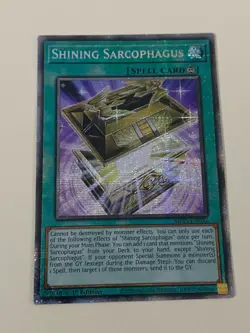 Yugioh Shining Sarcophagus x 3 - 1st Edition Starlight Rare NM - Free Holo - Image 4