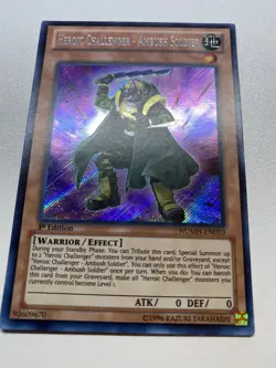 Yugioh Heroic Challenger - Ambush Solider 1st Edition Secret Rare NUMH-EN010 MP - Image 1