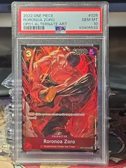 PSA 10 - ONE PIECE TCG ENGLISH - RORONOA ZORO ALT ART - (OP01-025 SR) - Image 1