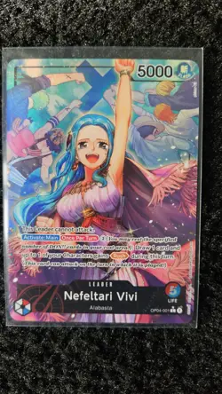 One Piece Nefeltari Vivi OP04-001 Kingdoms of Intrigue Alt Art Leader English - Image 1