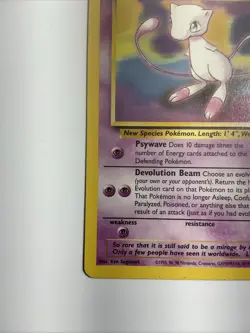 2000 Mew #8 Wotc Black Star Promo Regular Pokemon TCG Vintage Card - Image 3