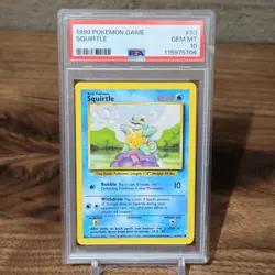 1999 POKEMON Card BASE SET UNLIMITED #63 SQUIRTLE PSA 10 - Image 1