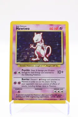 1999 Pokemon - Mewtwo - Base Set - Holo Rare 10/102 [MP - LP] - Image 1