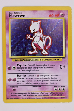 1999 Pokemon - Mewtwo - Base Set - Holo Rare 10/102 [MP - LP] - Image 3