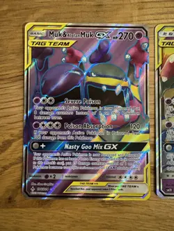 Pokemon Muk & Alolan Muk GX 196/214 Unbroken Bonds Tag Full Art & Japanese NM+ - Image 2
