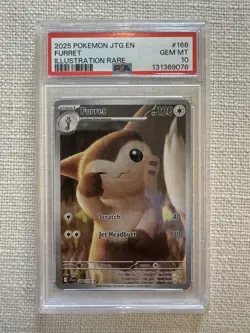 PSA 10 Gem Mint Furret 168/159 Sv09: Journey Together Pokemon TCG Holo - Image 1