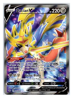 Pokemon TCG - Zacian V (Full Art) - SWSH01: Sword & Shield Base Set 195/202 Ultr - Image 1