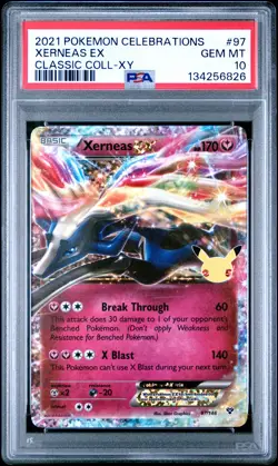 2021 POKEMON CELEBRATIONS CLASSIC COLL #97 XERNEAS EX PSA 10 - Image 1
