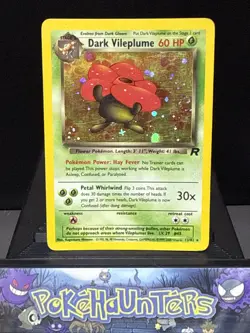 Pokemon Card Dark Vileplume 13/82 Team Rocket Set Holo Rare Swirl Played - Image 1