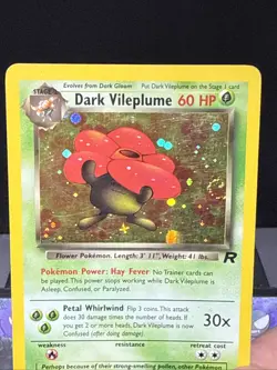 Pokemon Card Dark Vileplume 13/82 Team Rocket Set Holo Rare Swirl Played - Image 2