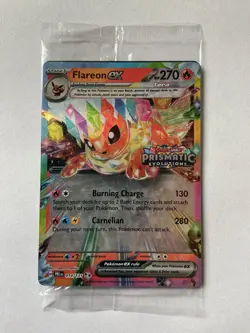 Pokemon TCG Flareon EX Prismatic Evolutions Stamped Promo Card 014/131 SEALED - Image 1