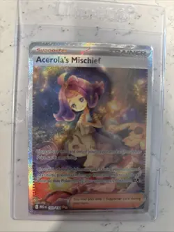 Acerola's Mischief Trainer Card Pokemon TCG Supporter Holo Mint Condition - Image 1