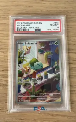 PSA 10 GEM MINT Bulbasaur 143/142 Stellar Crown Illustration Rare Pokemon Card - Image 1