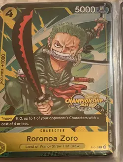 P-042 Roronoa Zoro Championship 2024 Promo One Piece Card Game TCG nm mint - Image 1