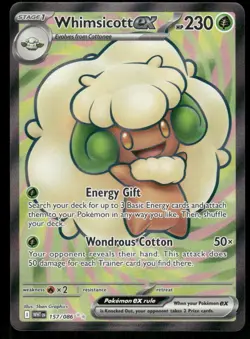 Pokemon Cards Whimsicott ex 157/086 White Flare Ultra Rare NM - Image 1