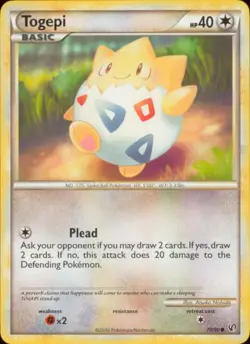 2x (HSDT-070) Togepi (C) Pokemon HGSS Undaunted Card # 70 - Image 1