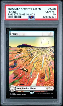 2025 MTG SECRET LAIR DROP THE STRANGE SANDS #1478 PLAINS PSA 10 - Image 1