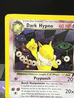 Pokemon Card Dark Hypno 9/82 Holo Rare Team Rocket Set Swirl WOTC Played - Image 2